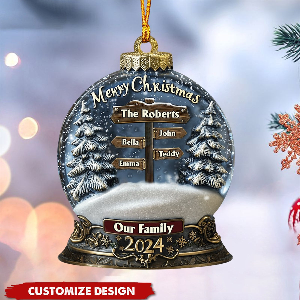 Merry Christmas 2024 - Personalized Family Christmas Acrylic Ornament