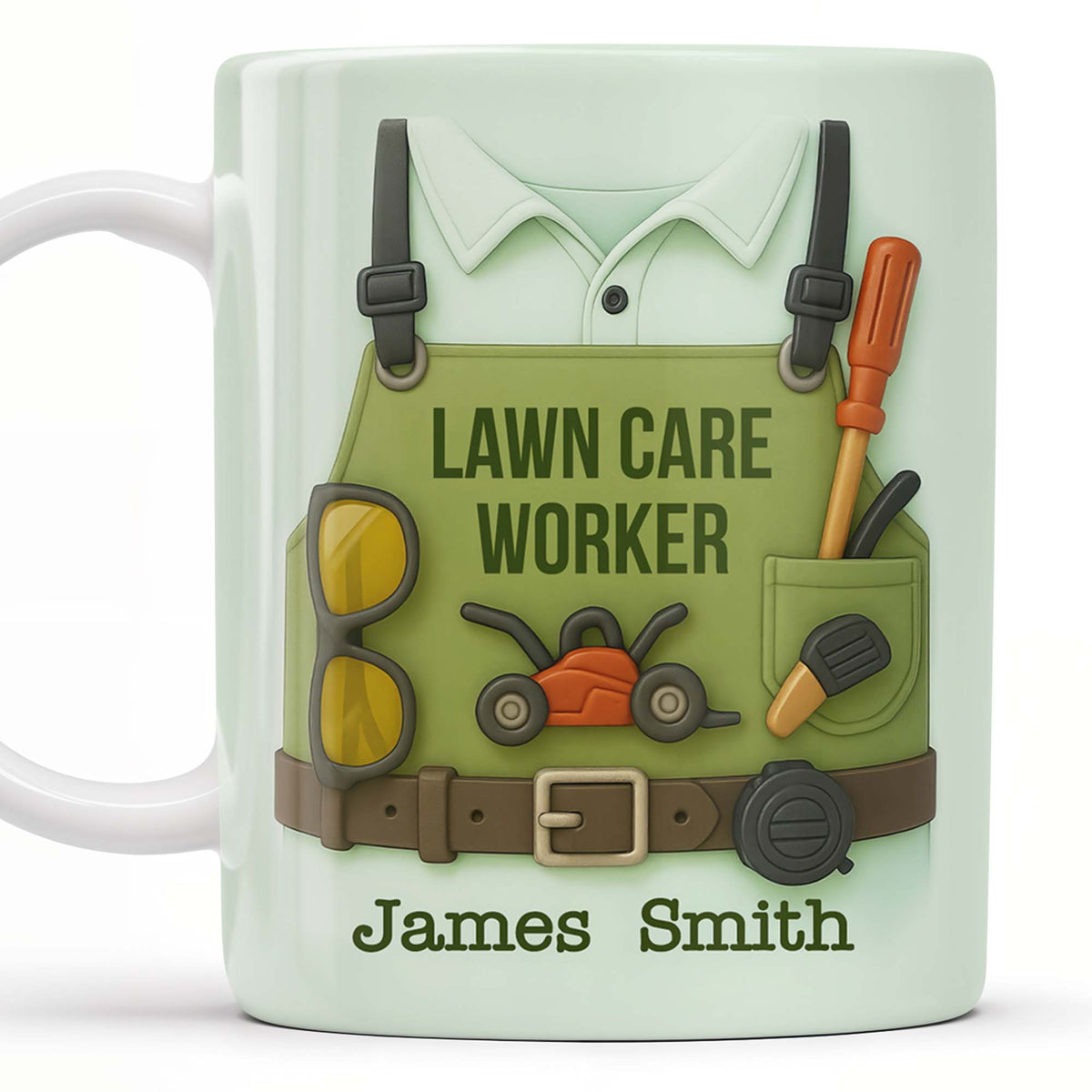 Lawn Mower, Tools, and Sunglasses, Personalized Mug, Gift For Gardeners and Lawn Care
