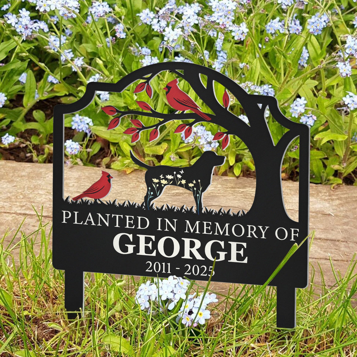 Where Memories Blossom Forever - Personalized Metal Garden Stake