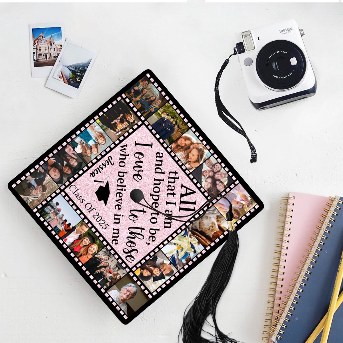 All That I Am And Hope To Be, I Owe To Those Who Believe In Me - Personalized Graduation Cap Topper, Graduation Gift, Grad Cap