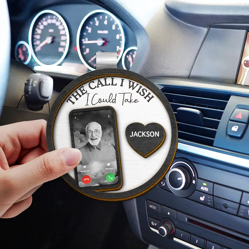 Custom Photo Memorial The Call I Wish I Could Take - Personalized Car Visor Clip