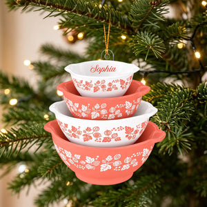 Pyrex Inspired Miniature Cinderella Bowl Personalized Acrylic Ornament Retro Kitchen Christmas Decor