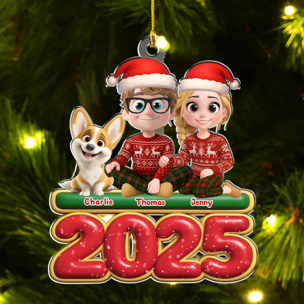 We And Our Dog - Personalized Acrylic Ornament Gift For Couple Dog Lover