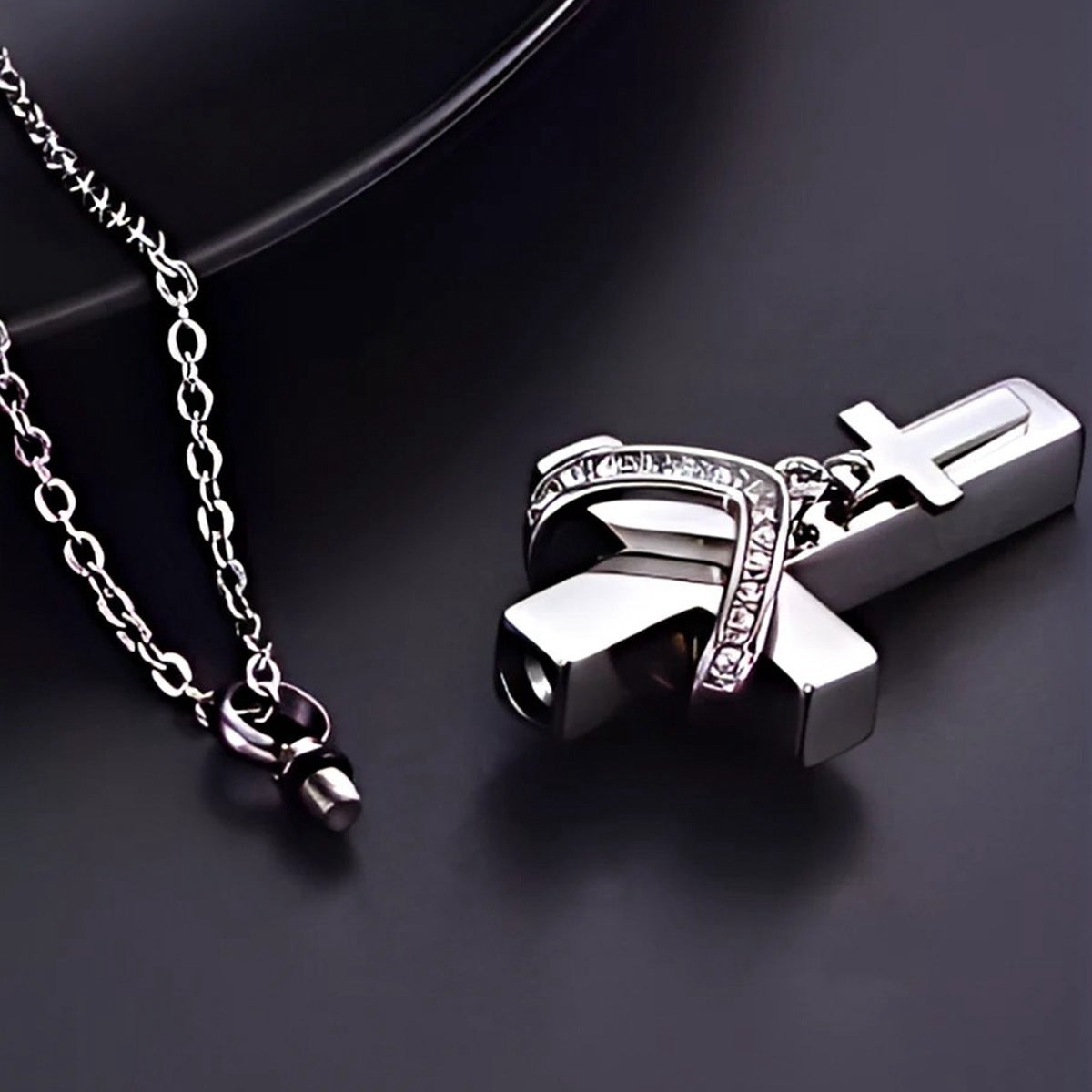 Eternal Embrace Memorial Cross Urn Necklace