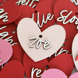 Personalized Brand Name Wooden heart tag,Gift tag,tag basket Tag for Valentine's Day