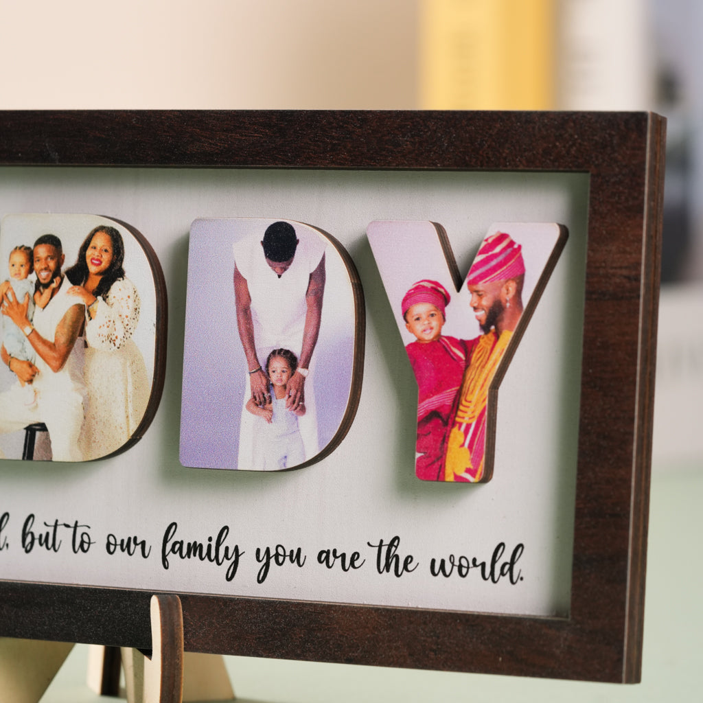 Personalized Wooden Frame for Dad with Family Photos – Father’s Day