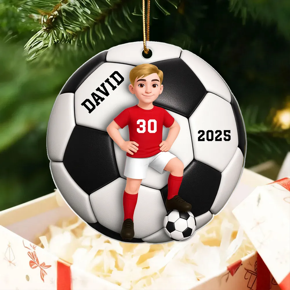 Soccer Girl Boy - Personalized Acrylic Ornament Christmas Gift For Daughter, Gift For Son
