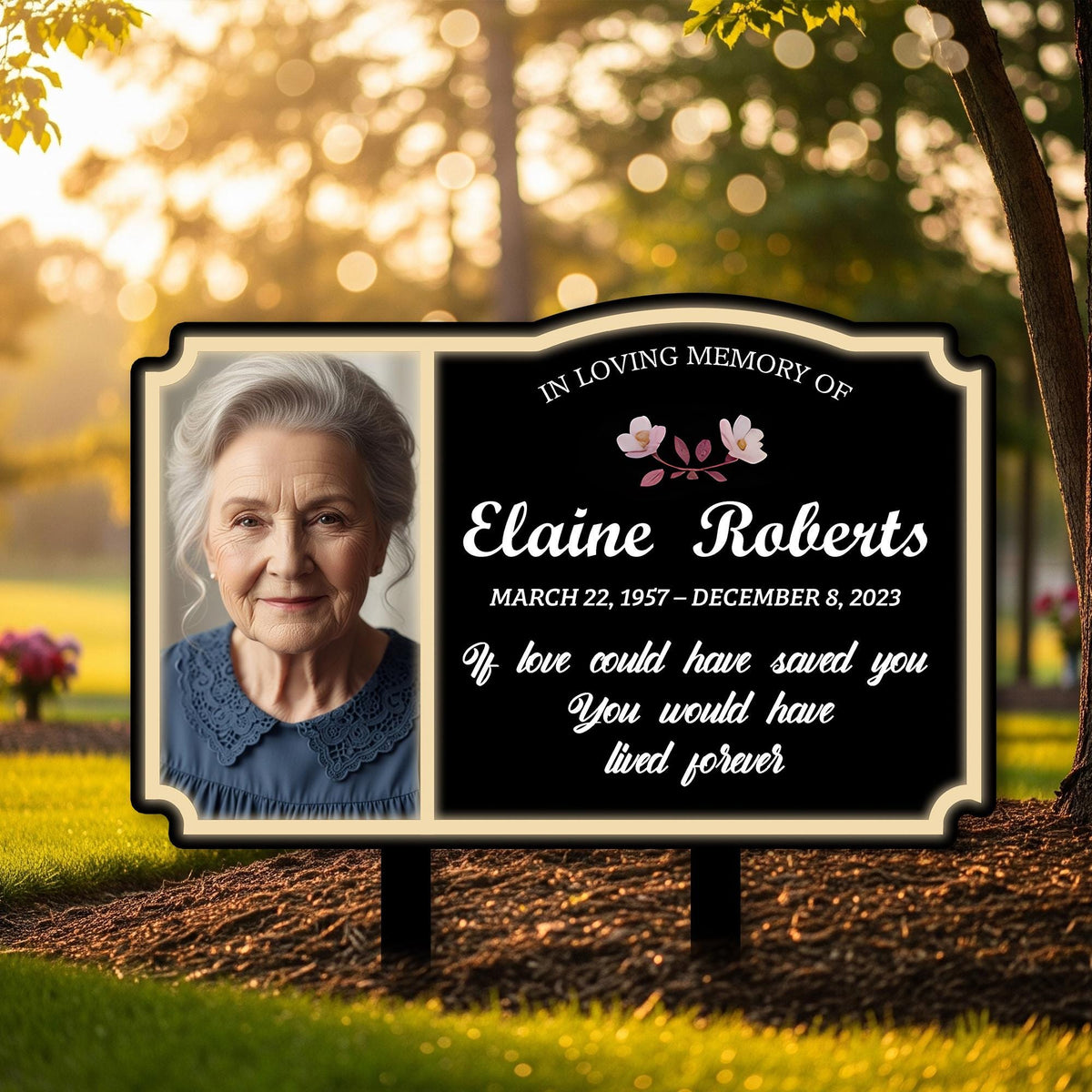 Personalized Memorial Grave Marker With Photo Memorial Stake