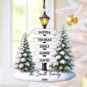 Christmas Decoration – Personalized Family Name Tree Acrylic Ornament