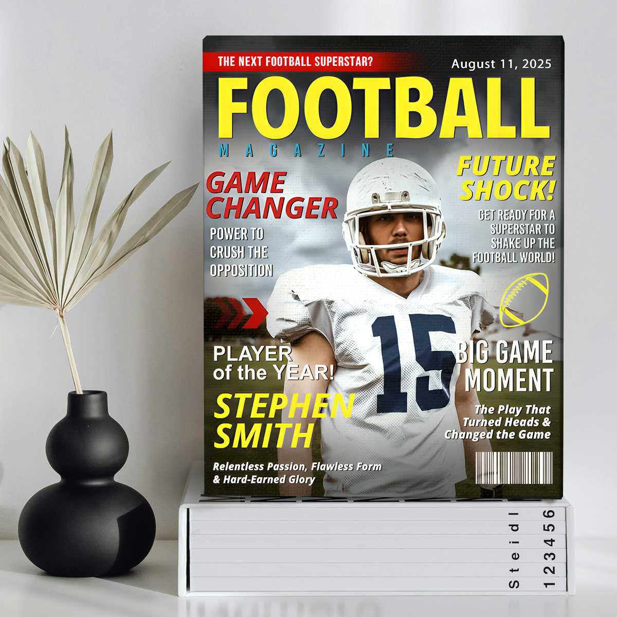 Custom Football Magazine Cover, Great Gift for Football Lovers, Gift For American Football Player, Personalized American Football Gifts