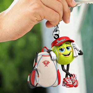 Personalized Cute Sweaty Male & Female Tennis Ball Keychain