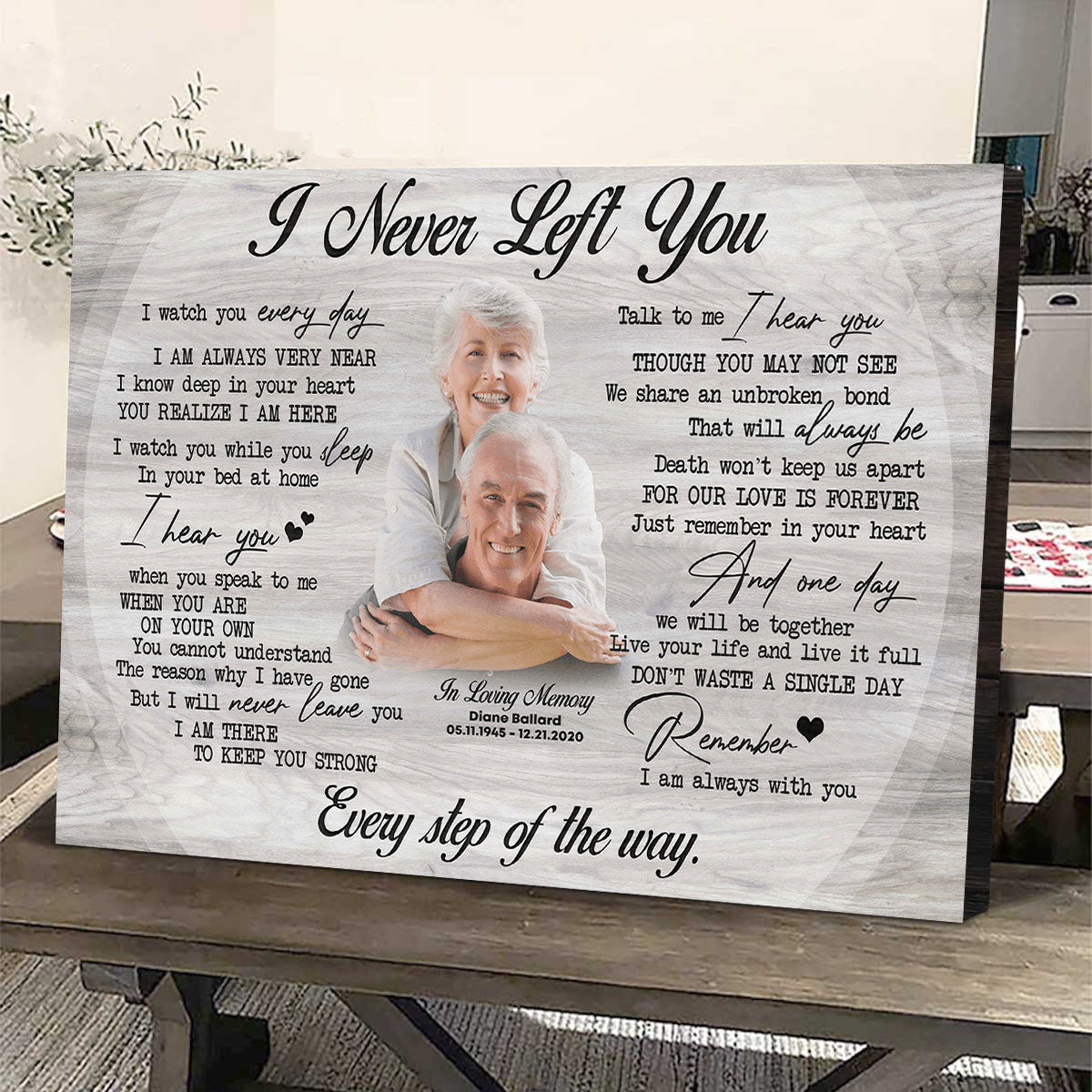 Personalized In Memory Gifts Photo & Poem, Sympathy Gift Loss of Family, Grief Remembrance