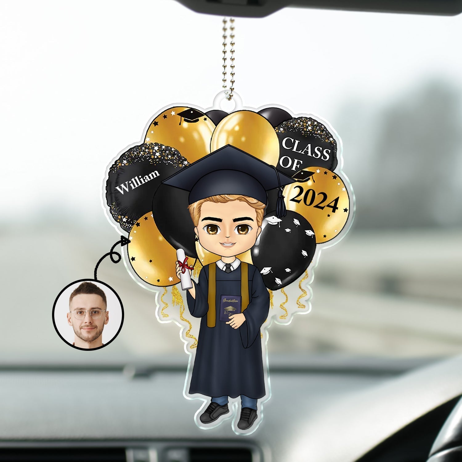 Personalized Acrylic Ornament - Graduation Memory Hanger With Your Photo - Gift For Friends, Children