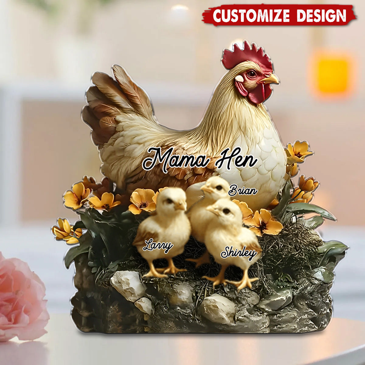 Mama Nana Hen - Personalized Mother Custom Shaped Acrylic Plaque