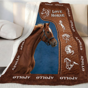Upload Image Love Horse Blanket - Personalized Gift for Horse Lover