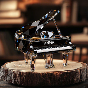 Customized Piano Crystal Effect Acrylic Plaque, Pianist Gift,Personalized Piano Music Theme Decor