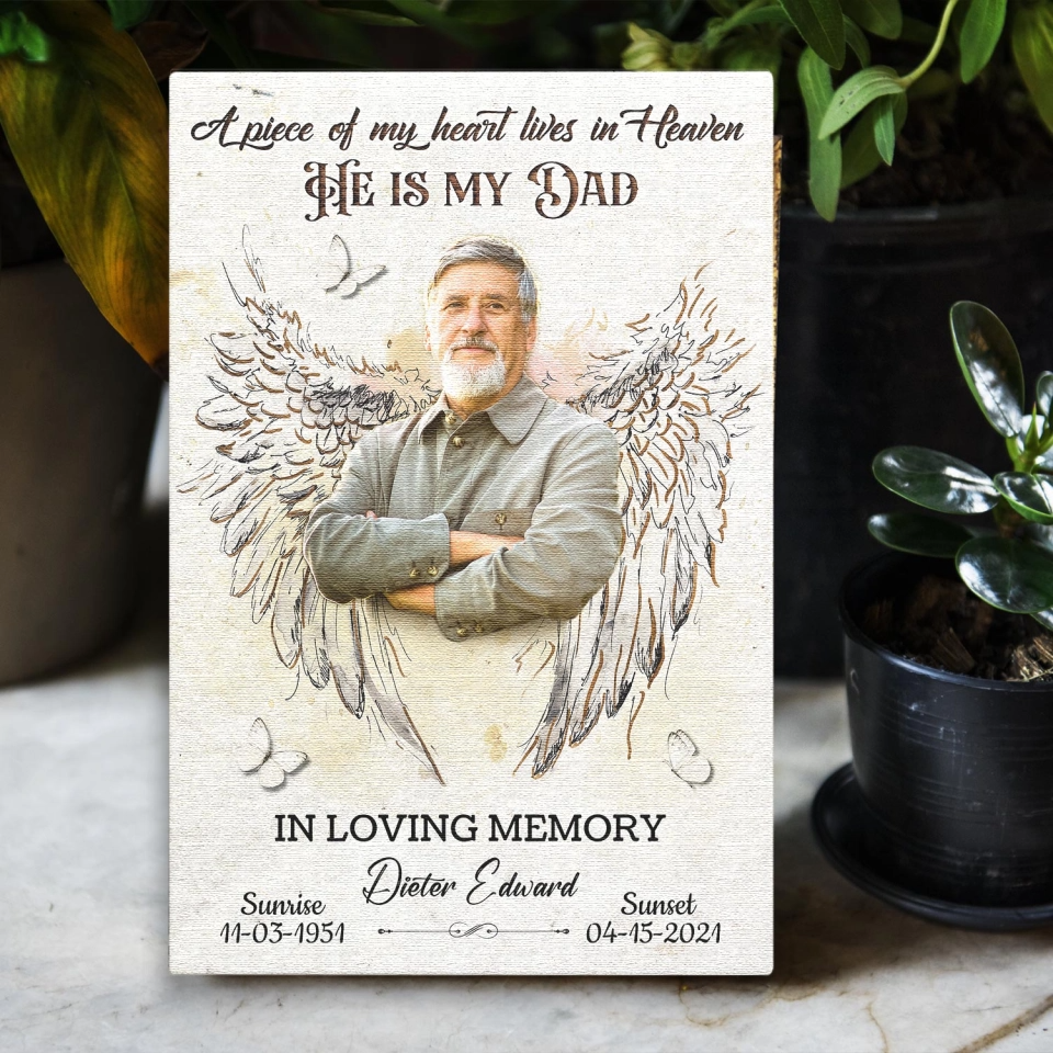 A Piece Of My Heart Personalized Lover In Loving Memory Memorial Photo Canvas Poster