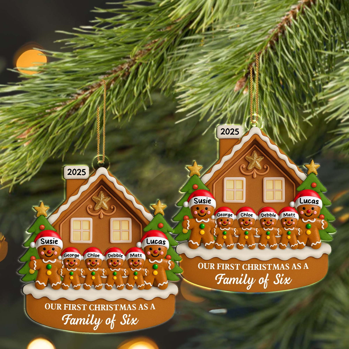 Our First Christmas As A Family Personalized House Acrylic Ornament