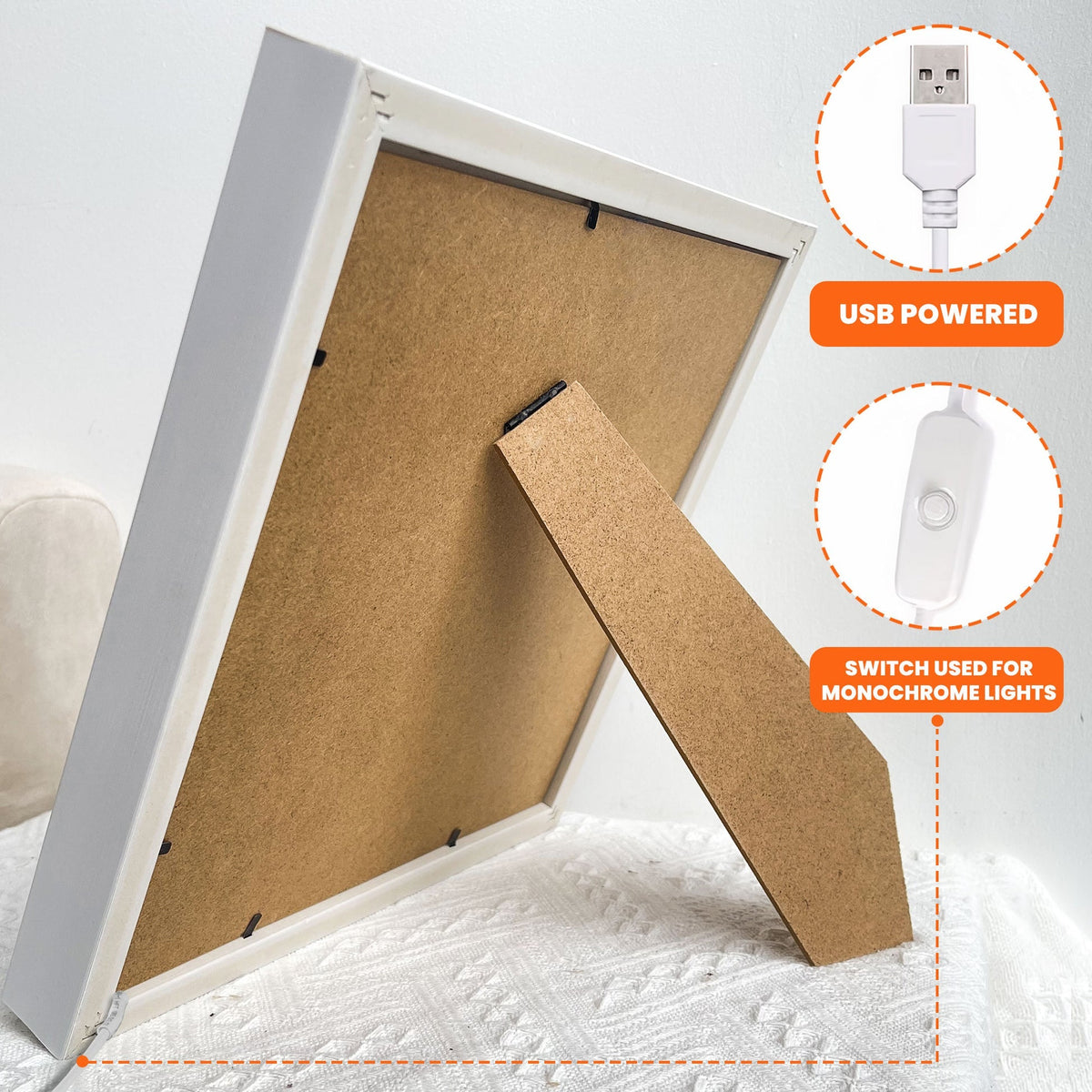 You & Me Custom Photo Collage - Personalized Photo Flower Shadow Box With LED Light