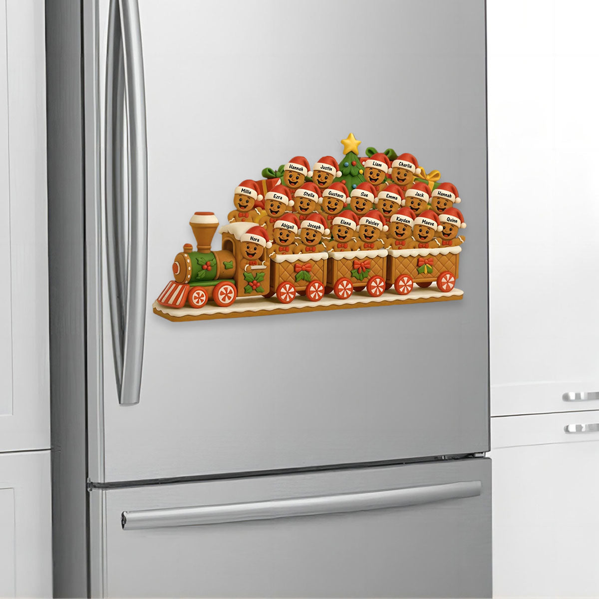 Christmas Express With Cheerful Cookie Passengers, Personalized Custom Decal Gift