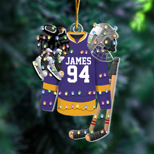 Hockey Apparel and Equipment Personalized Christmas Acrylic Ornament