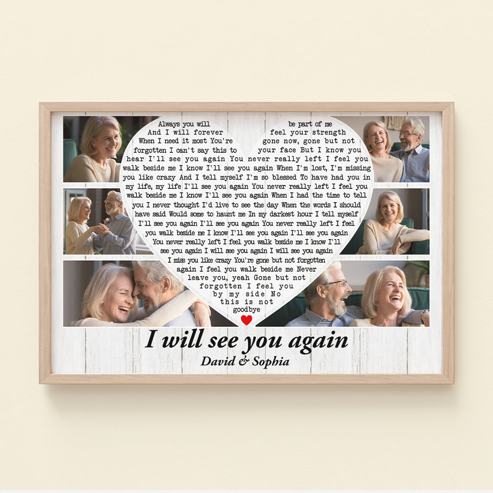 I Will See You Again, Custom Couple Photo Canvas Print, Gift For Couple, Memorial Gifts
