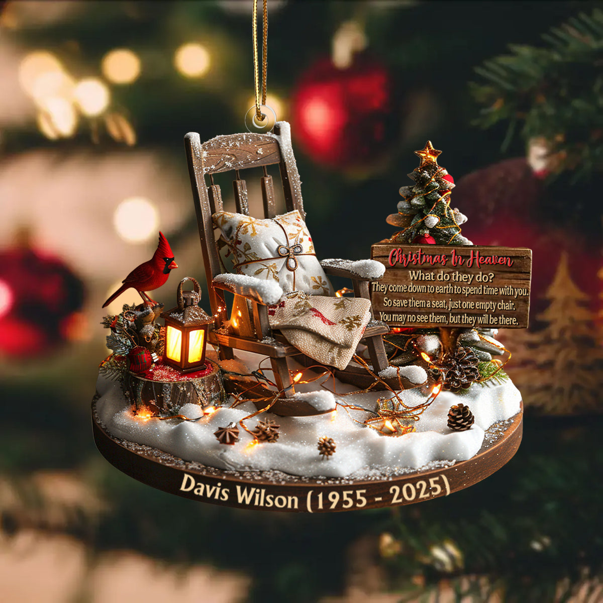 Christmas In Heaven - Personalized Memorial Custom Shaped Acrylic Ornament