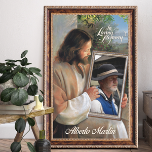 Personalized Jesus Memorial Gift In Loving Memory Canvas Poster