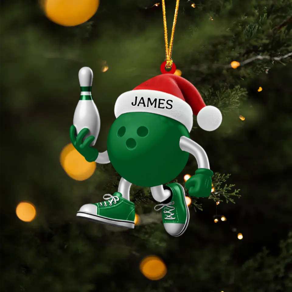 Personalized Cute Bowling Ornament Christmas Gift for Bowling Lover