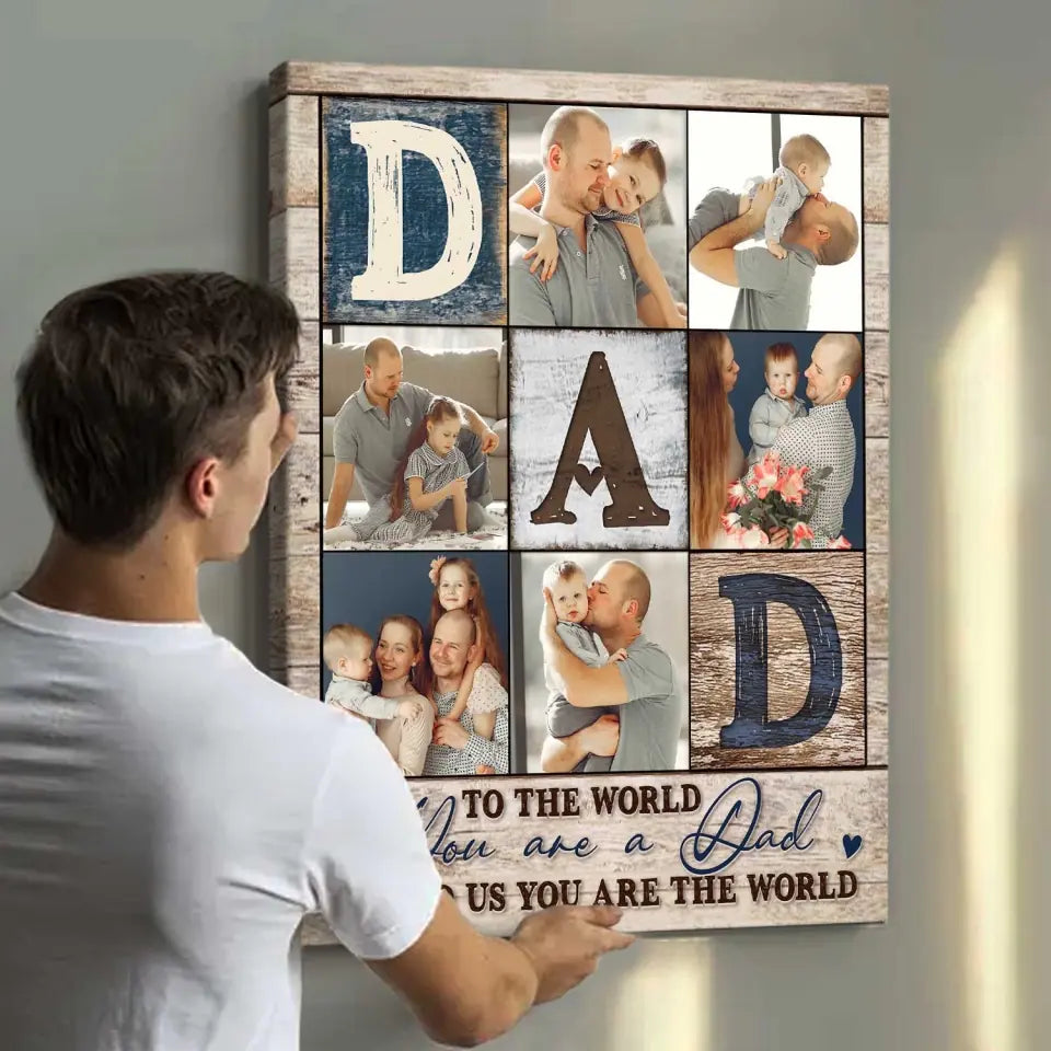Personalized Dad Photo Collage Canvas Poster, Father’s Day Gifts 2025
