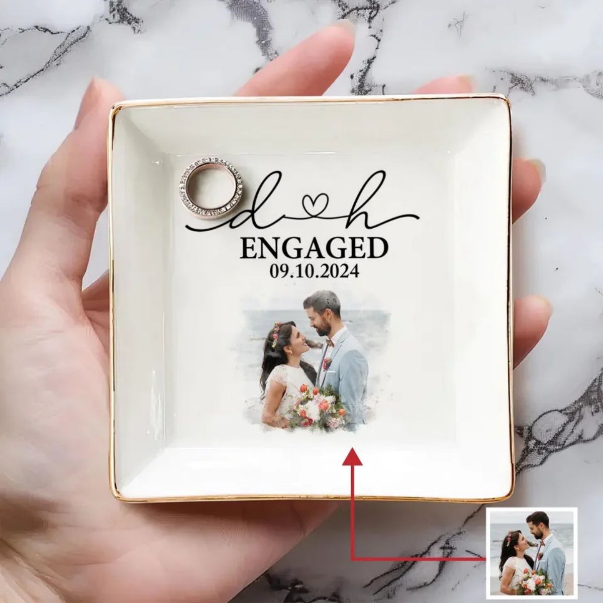 Couple Engagement - Personalized Jewelry Dish