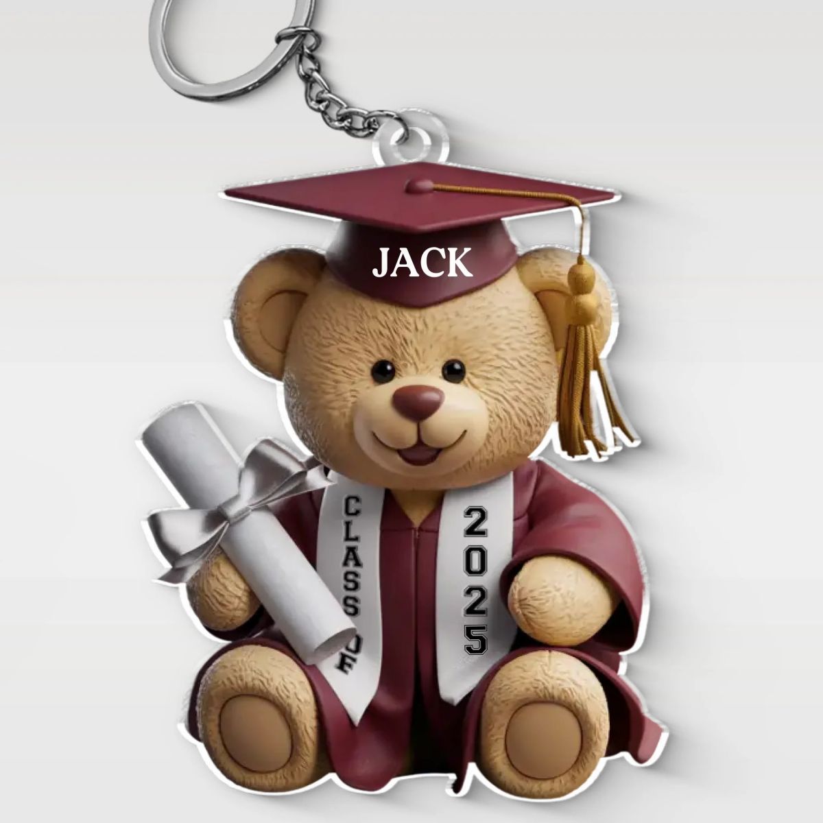 Pawsitively Proud Graduate Family Personalized Acrylic Keychain