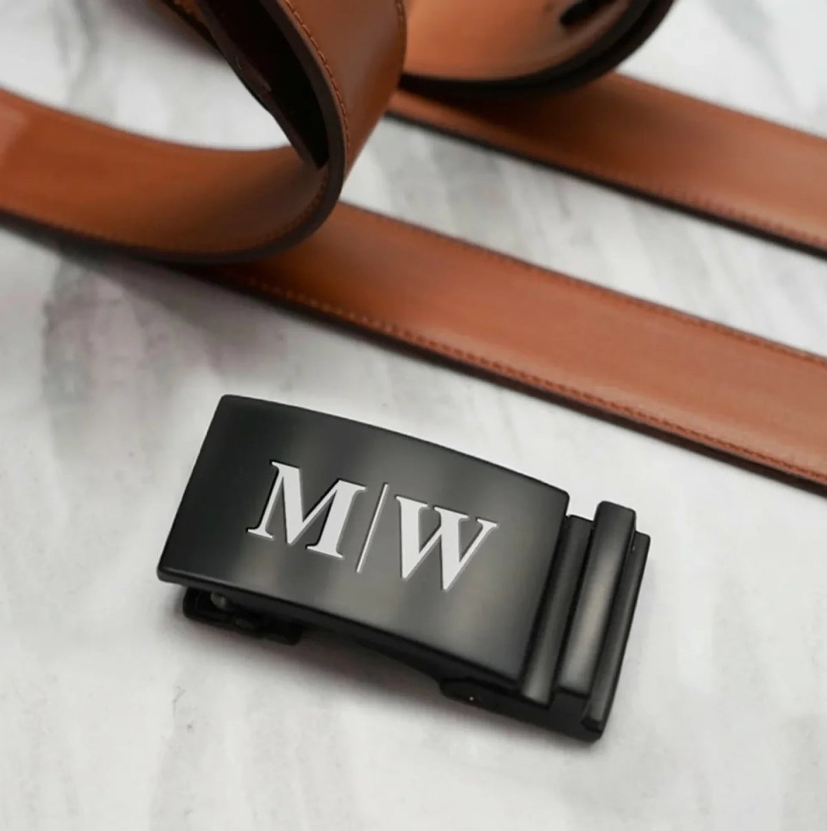 Love Built To Last - Couple Personalized Leather Belt With Engraved Buckle