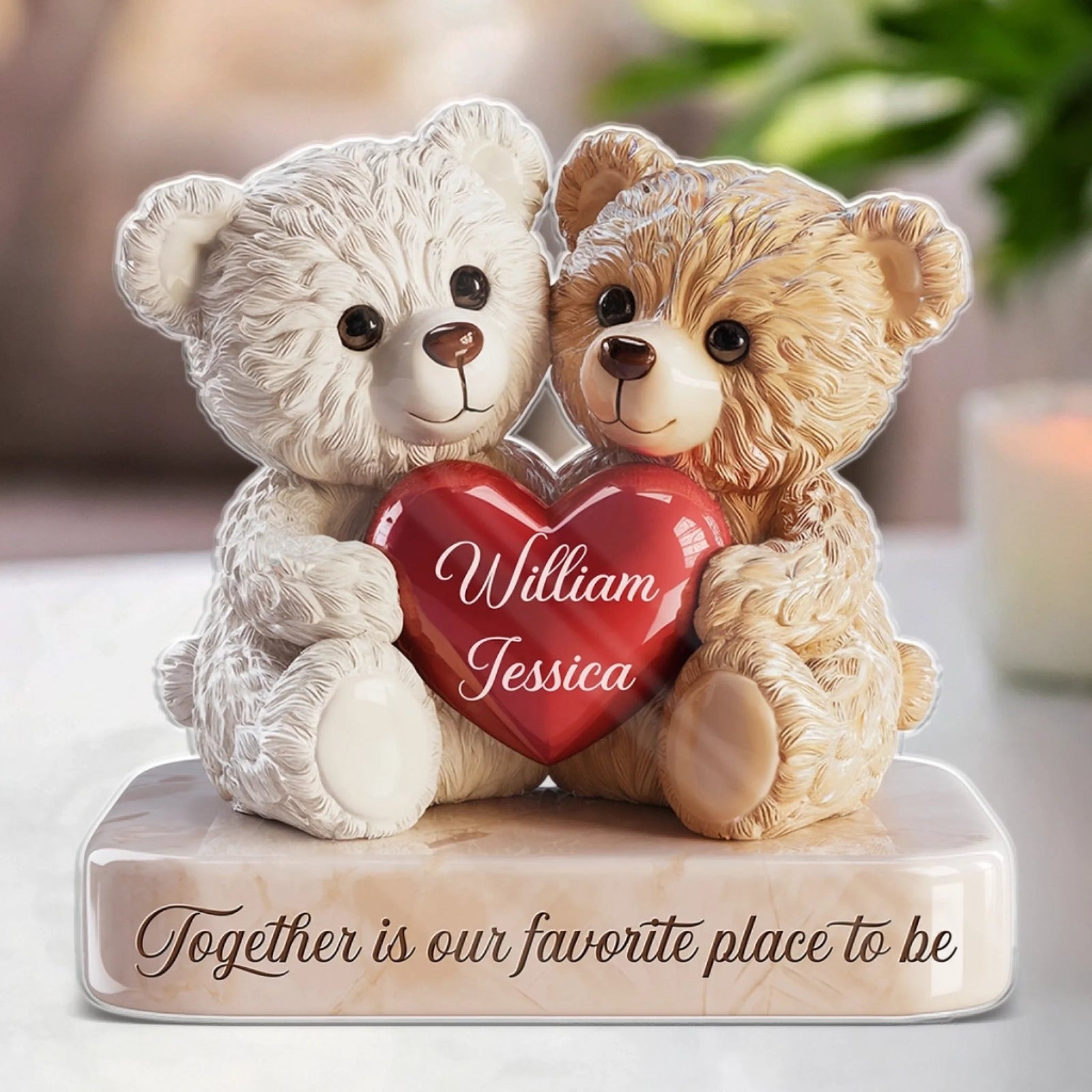 Love Cuddled Up In One Hug - Couple Personalized Acrylic Plaque Custom Shape - Gift For Husband Wife, Anniversary