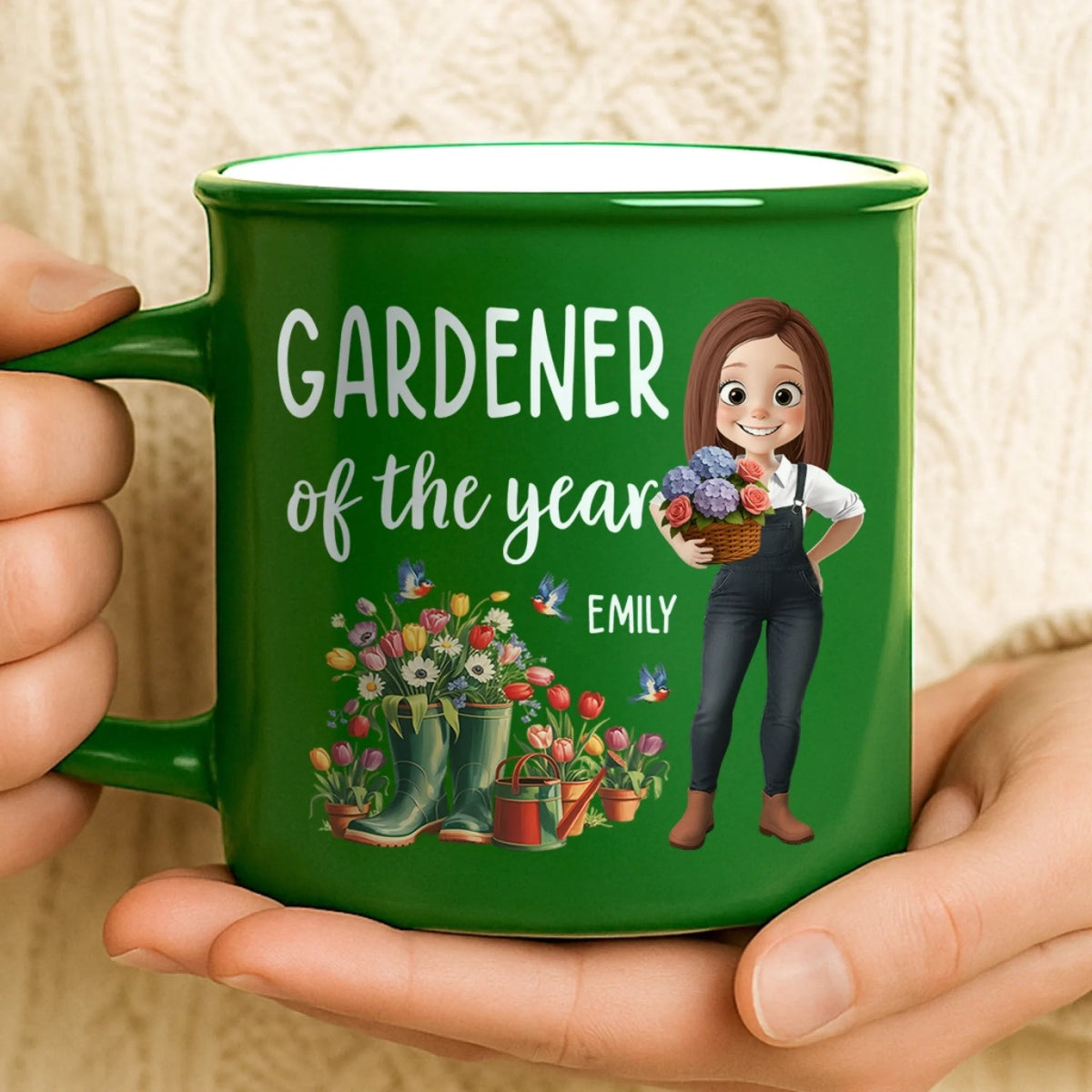 Custom Ceramic Campfire Style Coffee Cup - Personalized Garden Gifts For Gardeners - Plant Lady Vibes Only