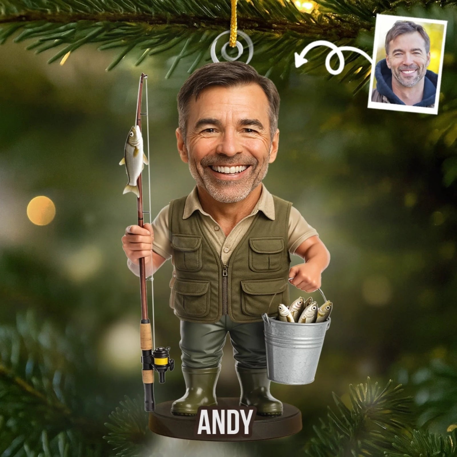 Custom Photo Personalized Christmas Birthday Fishing Gifts For Fisherman - Master Angler