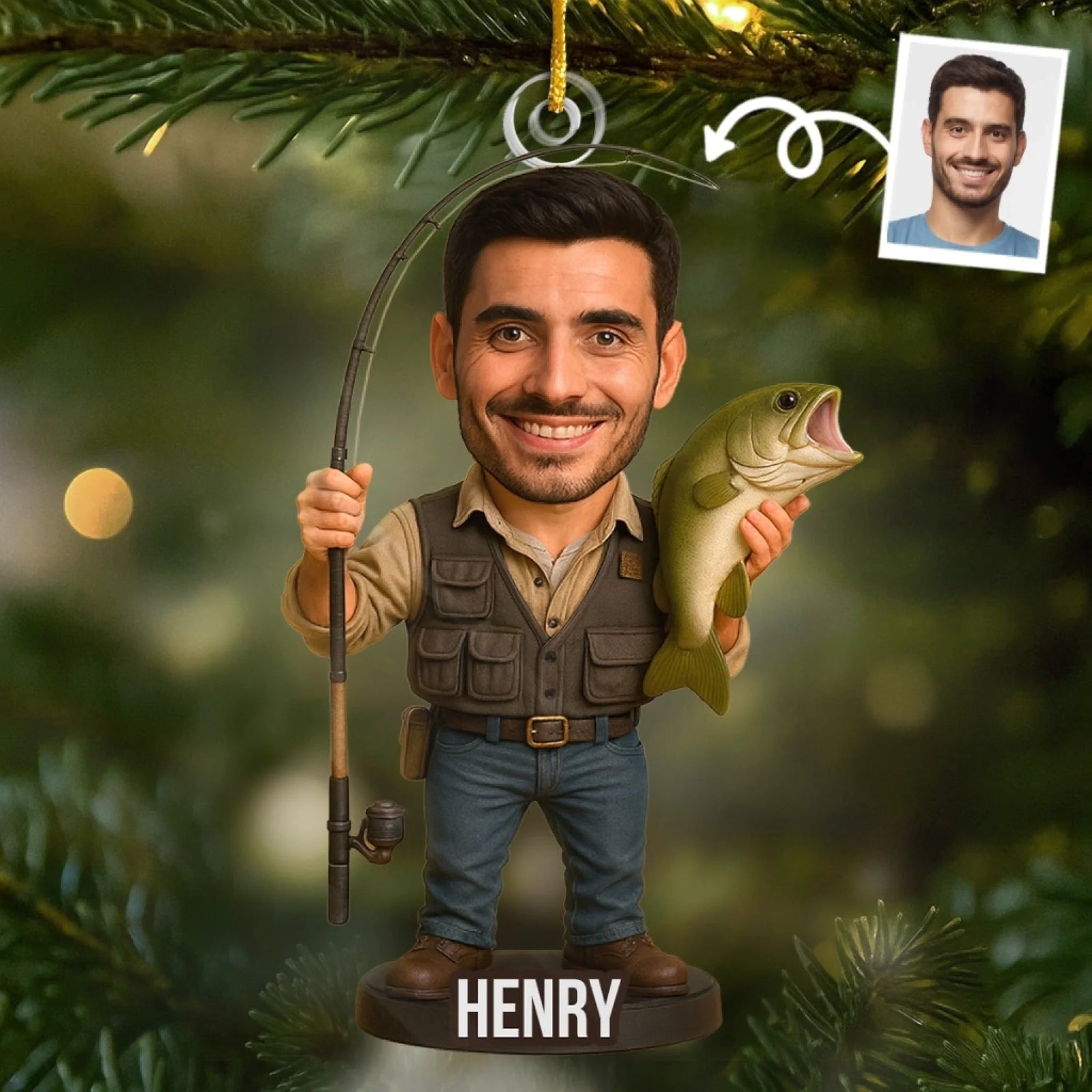 Custom Photo Personalized Christmas Birthday Fishing Gifts For Fisherman - Master Angler