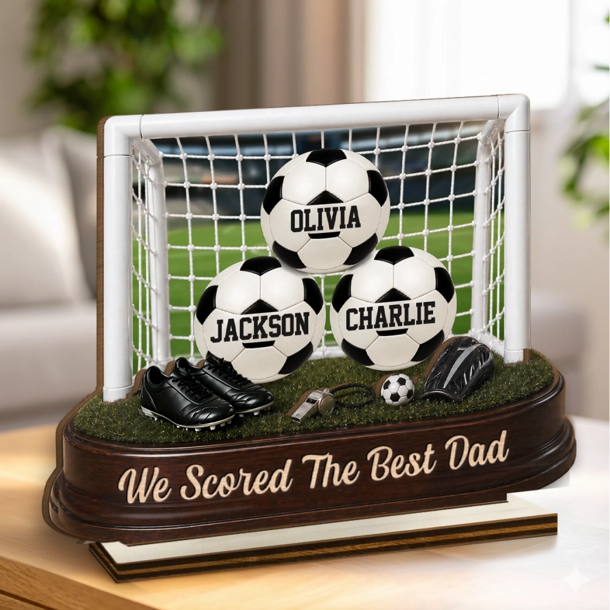 Custom Soccer World Cup Wooden Plaque - Personalized Father's Day Gifts For Dad, Grandpa, Soccer Lovers, Sports Fans, Sports Lovers - Game Day, Dad Day