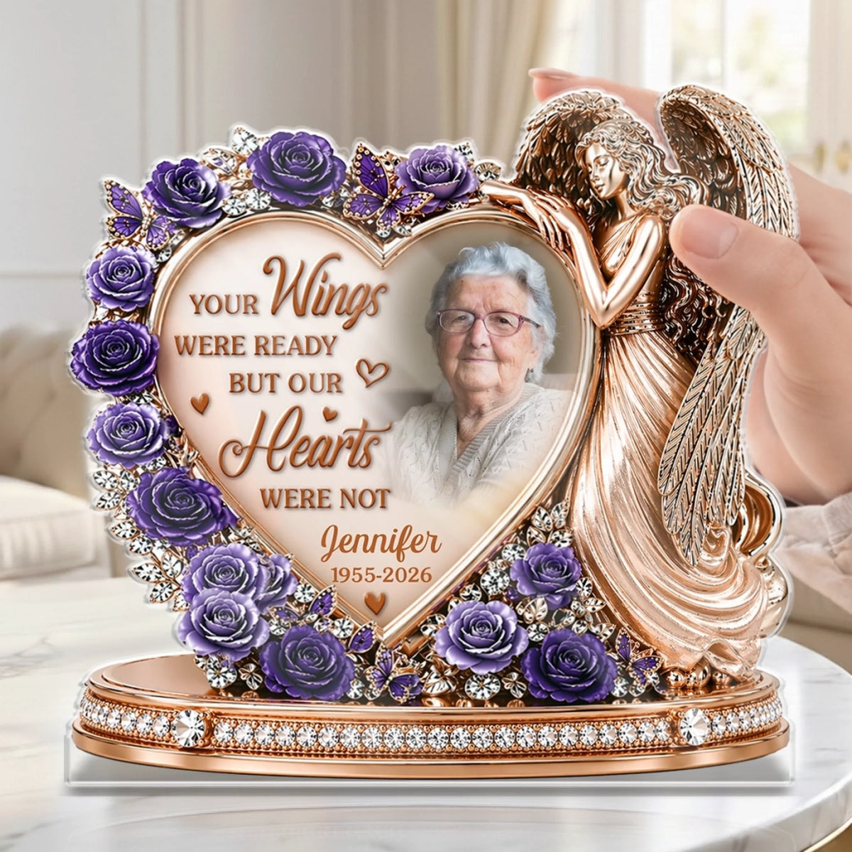 Custom Photo Acrylic Plaque - Personalized Memorial Sympathy Gifts For Loss Of Mom, Dad - Forever Loved, Never Forgotten