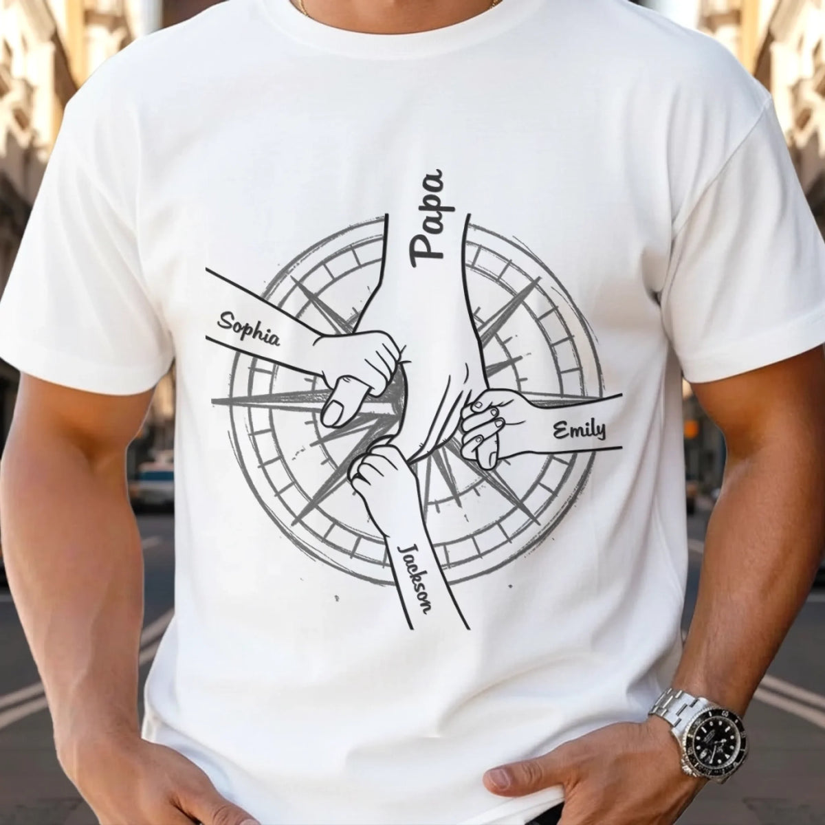 Custom Unisex T-shirt - Personalized Father's Day Gifts For Dad, Grandpa - Dad Means The World
