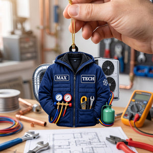 Personalized HVAC Work Shirt Acrylic Ornament