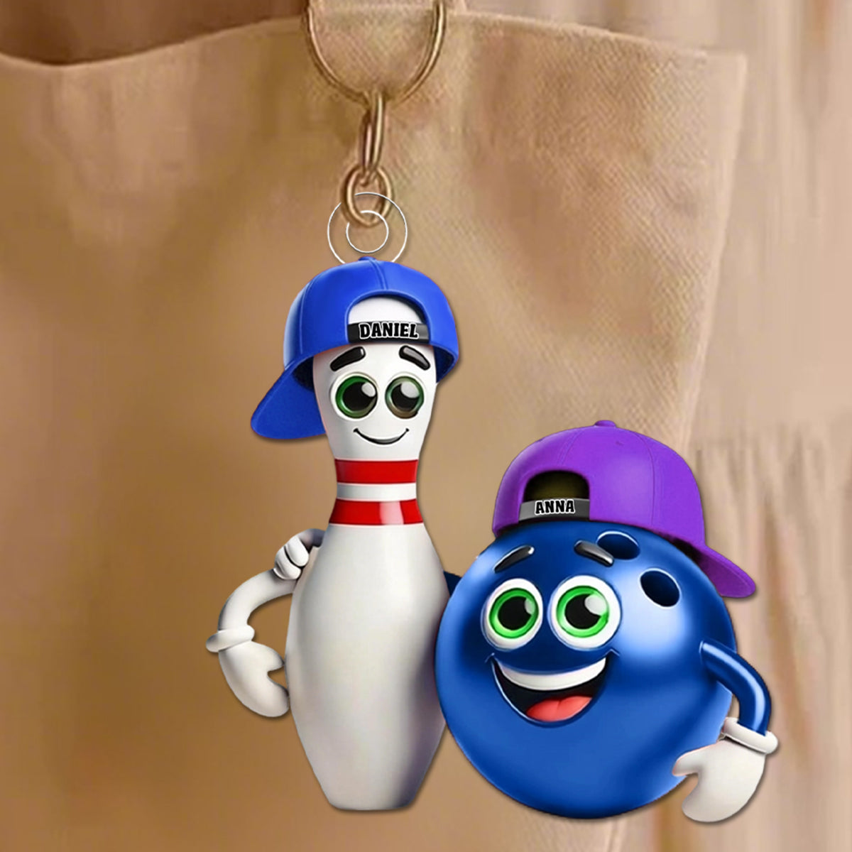 Custom Name Bowling Personalized Acrylic Keychain Gift For  Bowling Lover