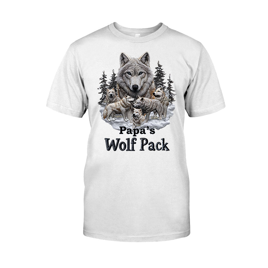 Papa's Wolf Pack - Personalized Father T-shirt
