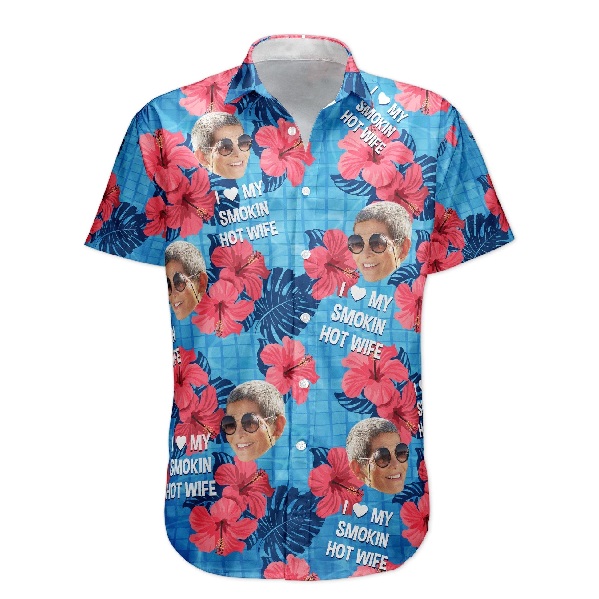 Personalized Hawaiian Shirt for Him - 'My Wife is the Hottest' Custom Print