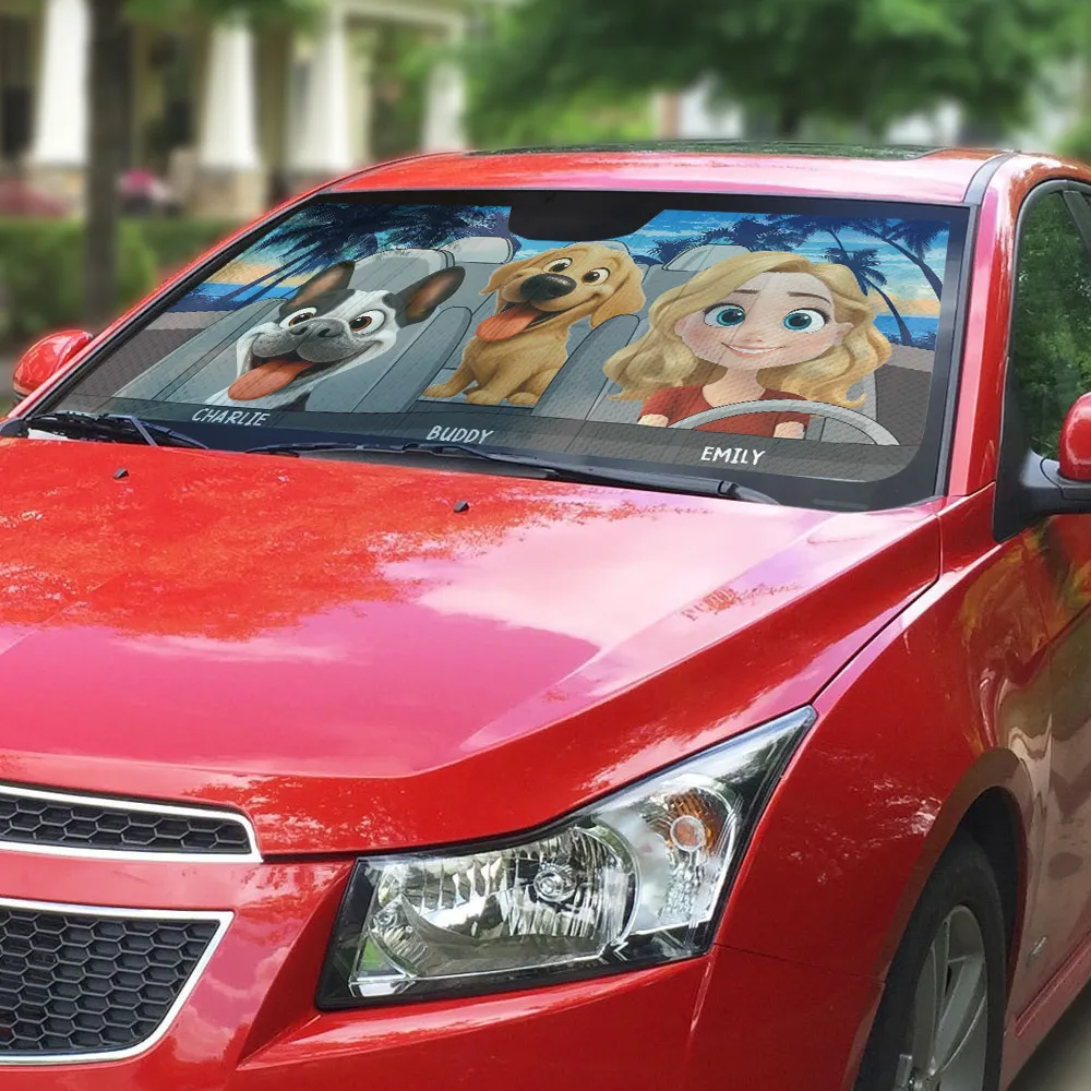 Adventures with My Dog - Personalized Car Sunshade