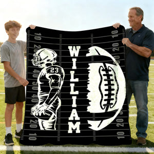 Custom Football Blanket With Name And Number