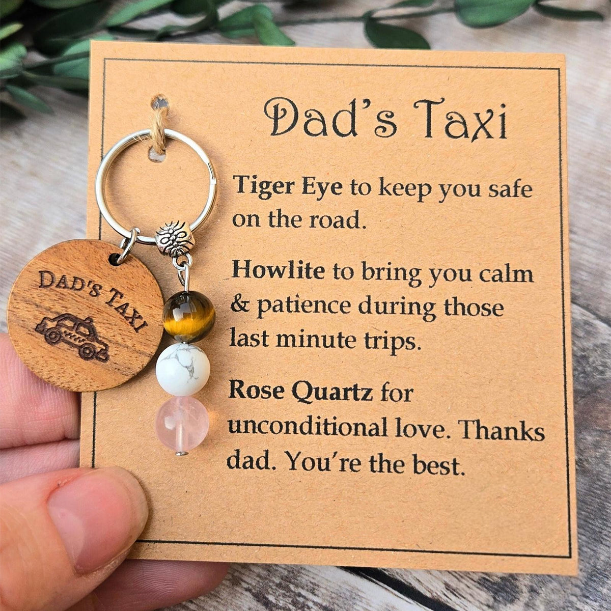 DADS TAXI crystal keyring. funny novelty gift for dad,driving test,Fathers day