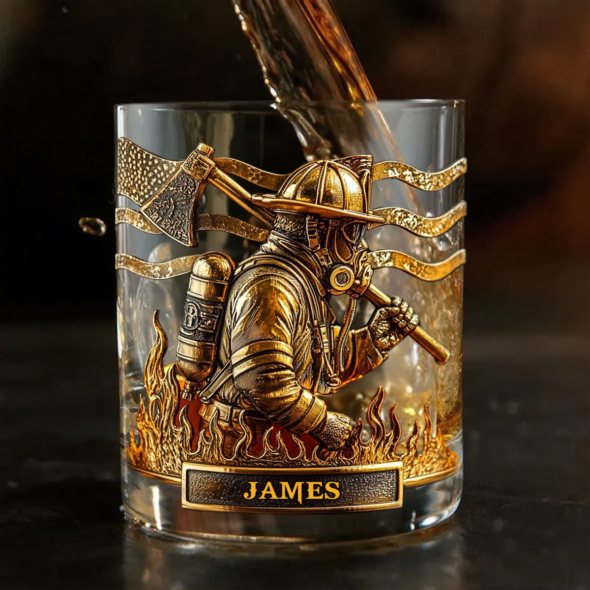 Proud Firefighter - Personalized Firefighter Whiskey Glass