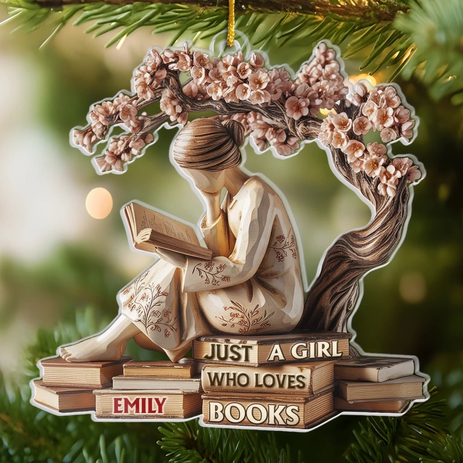 Serenity In Every Page Personalized Christmas Ornament Bookish Gifts For Book Lovers, Bookworms, Readers