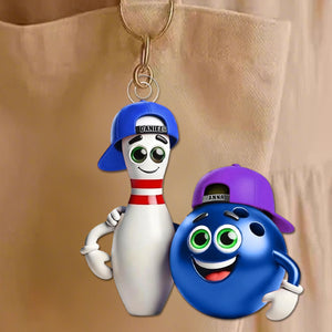 Custom Name Bowling Personalized Acrylic Keychain Gift For  Bowling Lover